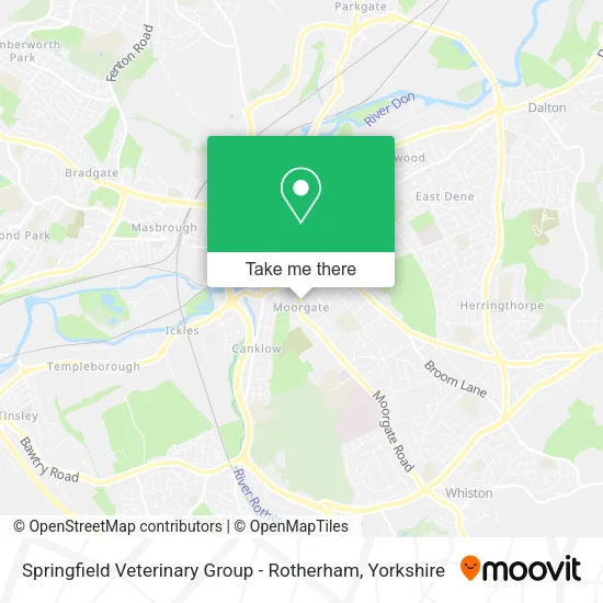 Springfield Veterinary Group - Rotherham map