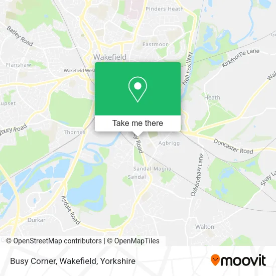 Busy Corner, Wakefield map