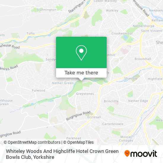 Whiteley Woods And Highcliffe Hotel Crown Green Bowls Club map