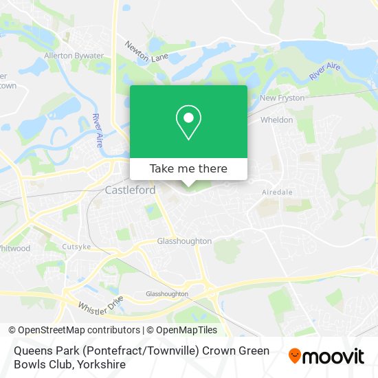 Queens Park (Pontefract / Townville) Crown Green Bowls Club map