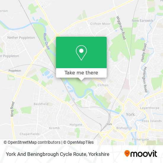 York And Beningbrough Cycle Route map