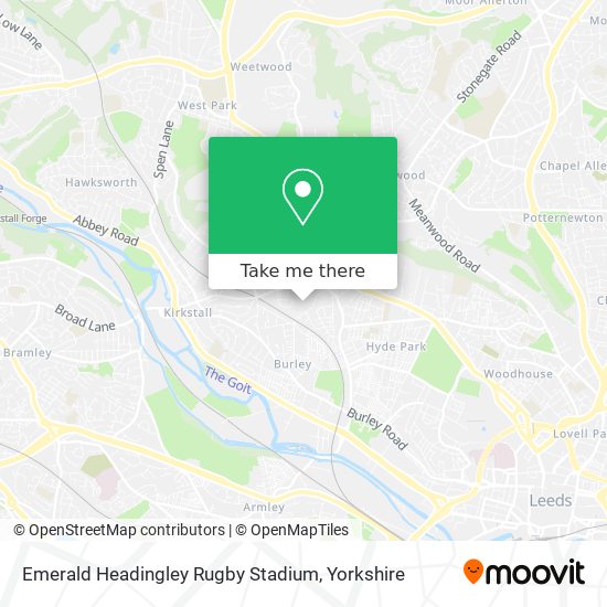 Emerald Headingley Rugby Stadium map