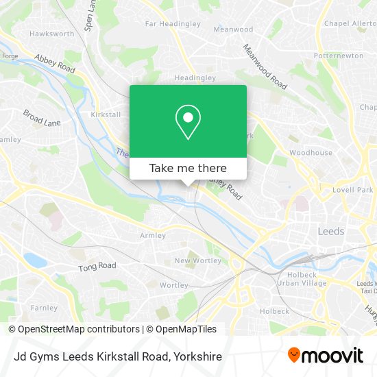 Jd Gyms Leeds Kirkstall Road map