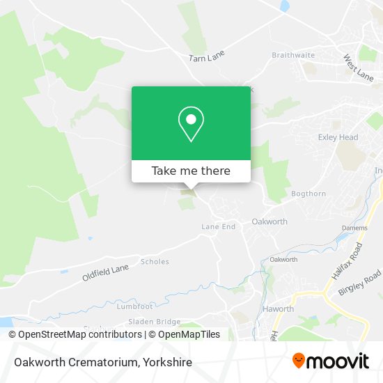 Oakworth Crematorium map