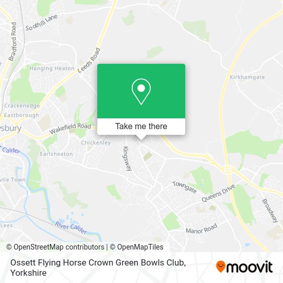 How to get to Ossett Flying Horse Crown Green Bowls Club in Wakefield