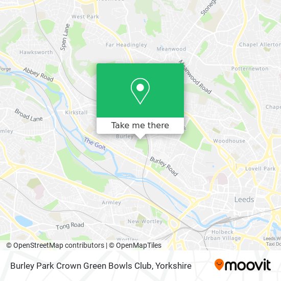 How to get to Burley Park Crown Green Bowls Club in Leeds by Bus or Train?