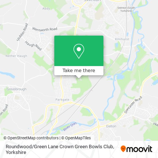 Roundwood / Green Lane Crown Green Bowls Club map