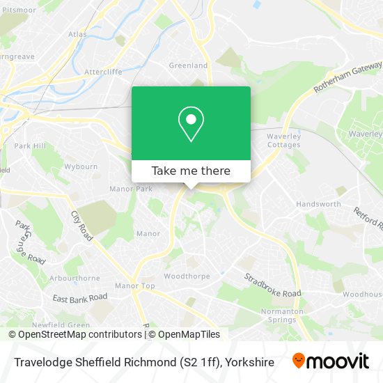Travelodge Sheffield Richmond (S2 1ff) map