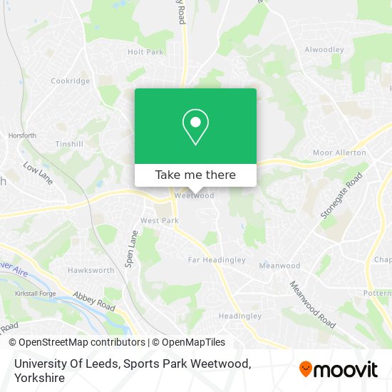 University Of Leeds, Sports Park Weetwood map