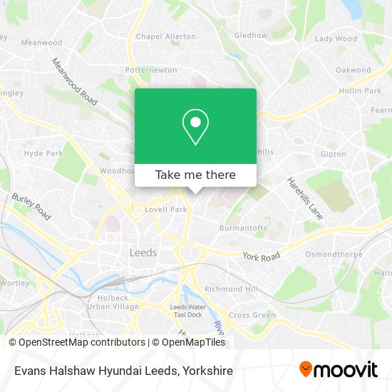 Evans Halshaw Hyundai Leeds map