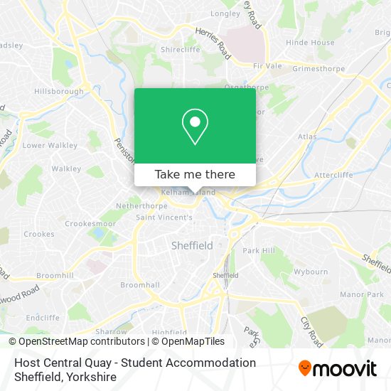 Host Central Quay - Student Accommodation Sheffield map