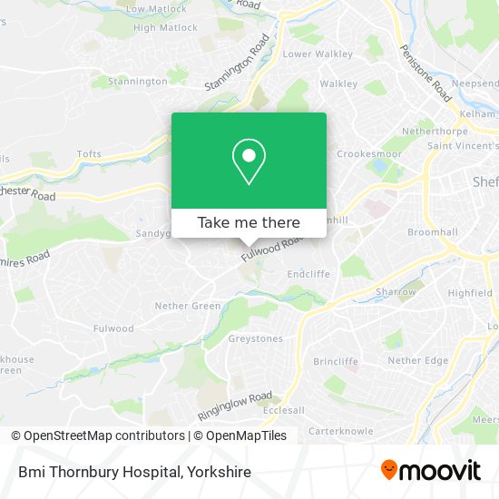 Bmi Thornbury Hospital map