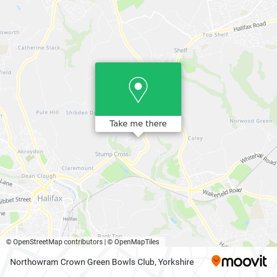 Northowram Crown Green Bowls Club map