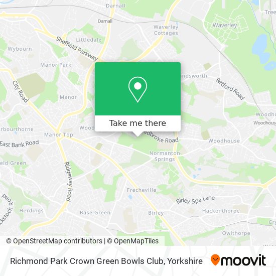 Richmond Park Crown Green Bowls Club map