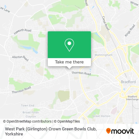 West Park (Girlington) Crown Green Bowls Club map