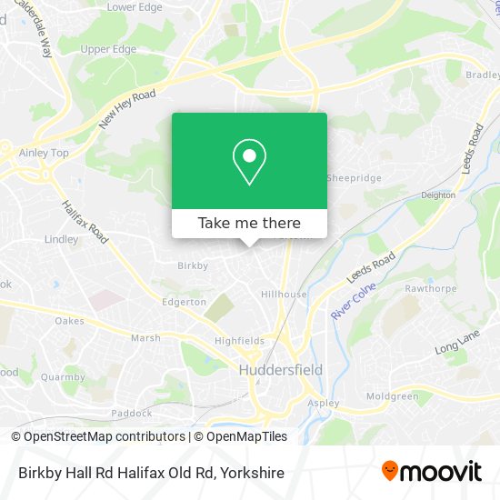 Birkby Hall Rd Halifax Old Rd map