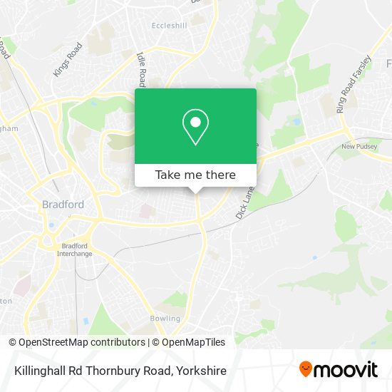 Killinghall Rd Thornbury Road map