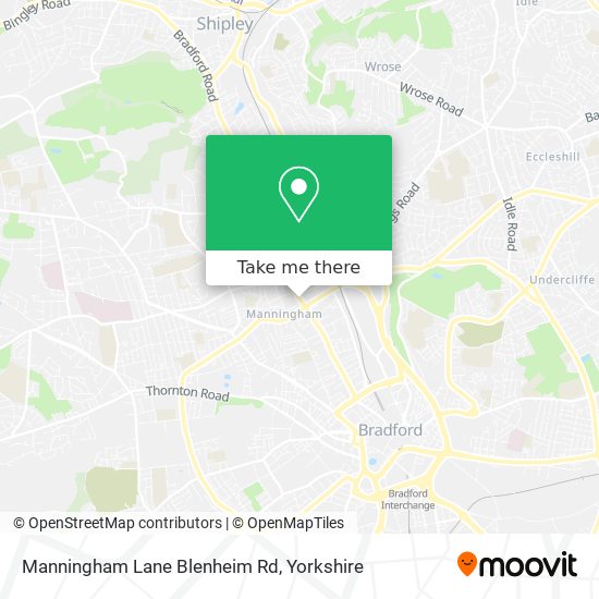 Manningham Lane Blenheim Rd map