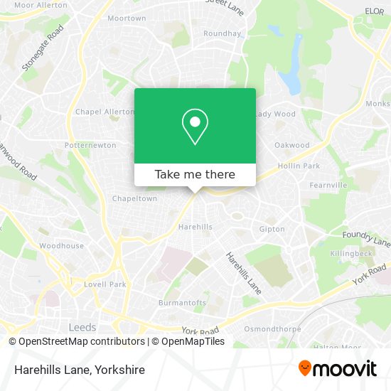 Harehills Lane map