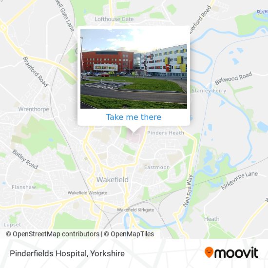 Pinderfields Hospital map