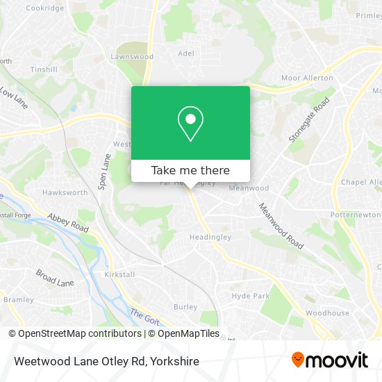 Weetwood Lane Otley Rd map