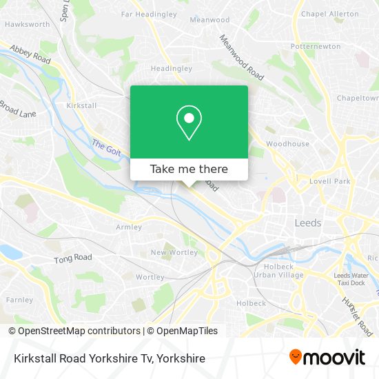 Kirkstall Road Yorkshire Tv map