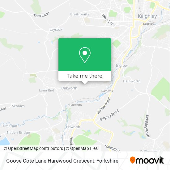 Goose Cote Lane Harewood Crescent map
