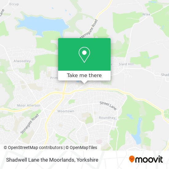 Shadwell Lane the Moorlands map