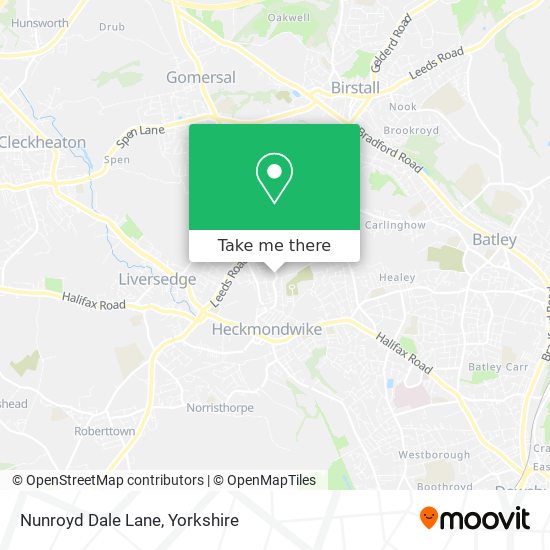 Nunroyd Dale Lane map