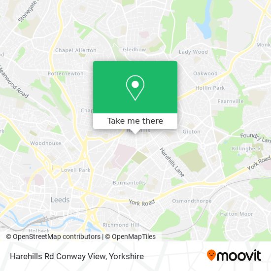 Harehills Rd Conway View map