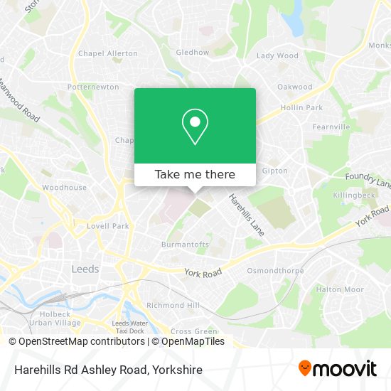 Harehills Rd Ashley Road map