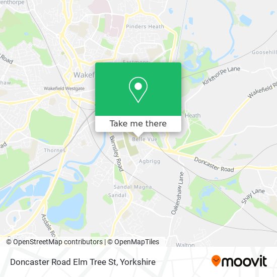 Doncaster Road Elm Tree St map