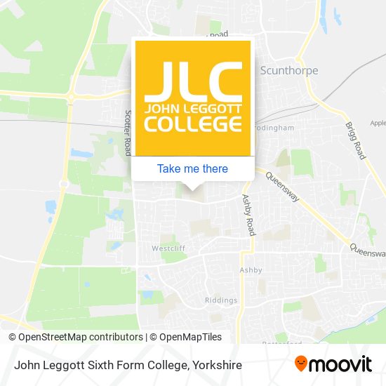 John Leggott Sixth Form College map