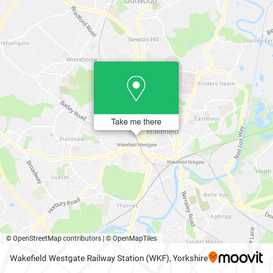 Wakefield Westgate Railway Station (WKF) map