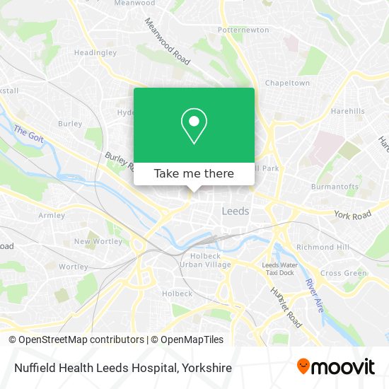 Nuffield Health Leeds Hospital map