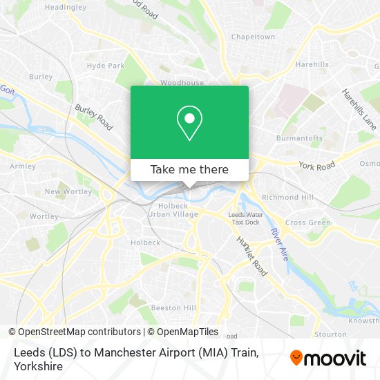 How to get to Leeds LDS to Manchester Airport MIA Train by Bus