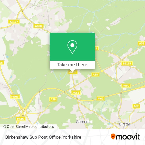 Birkenshaw Sub Post Office map