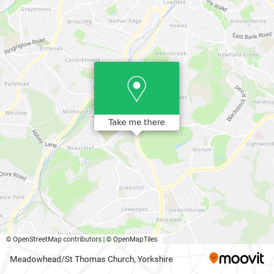 Meadowhead/St Thomas Church map