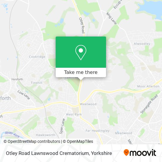 Otley Road Lawnswood Crematorium map