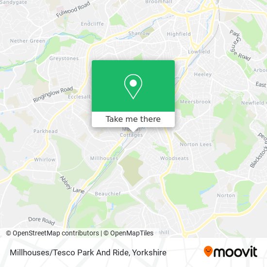 Millhouses/Tesco Park And Ride map