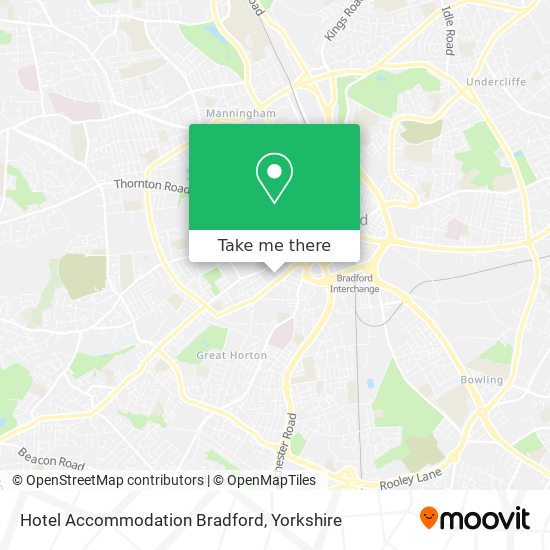 Hotel Accommodation Bradford map