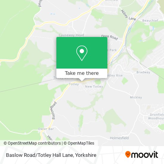 Baslow Road/Totley Hall Lane map