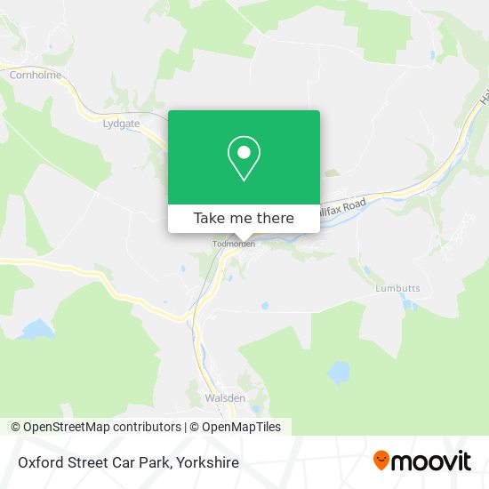 How to get to Oxford Street Car Park in Todmorden by Bus or Train?
