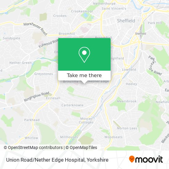 Union Road / Nether Edge Hospital map