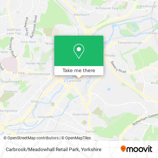 Carbrook / Meadowhall Retail Park map