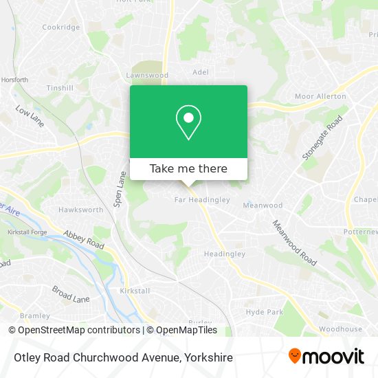 Otley Road Churchwood Avenue map
