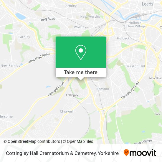 Cottingley Hall Crematorium & Cemetrey map