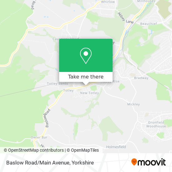Baslow Road/Main Avenue map