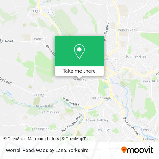 Worrall Road/Wadsley Lane map