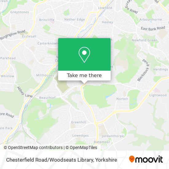 Chesterfield Road / Woodseats Library map